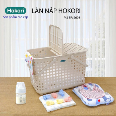 Giỏ đựng quần áo Hokori Việt Nhật- Làn đi sinh có nắp cho mẹ và bé an toàn tiện dụng - Hàng chính hãng