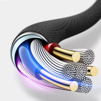 Cáp Wiwu Gear Charging & Sync Cable 2.4A 1.2M G20 cho các thiết bị sạc Type-C, hỗ trợ sạc nhanh, chống rối - Hàng chính hãng