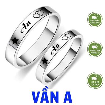 Vần A khắc tên trên nhẫn đôi tình yêu