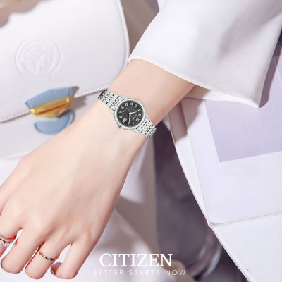 Đồng Hồ Nữ Citizen Dây Thép Không Gỉ FE1080-51E - Mặt Đen (Sapphire)