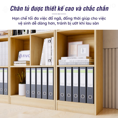 Kệ Sách Đứng Để Sàn Màu Trắng FIVO FB73, Gỗ MDF Chống Ẩm Cao Cấp Dày Dặn, Có Kèm Tấm Lưng Chắc Chắn, Dễ Dàng Lắp Ráp Và Vệ Sinh