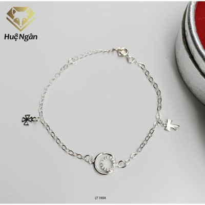 Lắc tay bạc Ý 925 Huệ Ngân - Vòng tròn xinh xắn LT1904