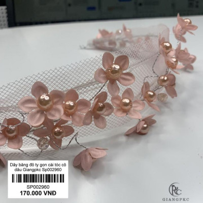Băng đô cài tóc cô dâu hoa tygon Giangkc sp002960