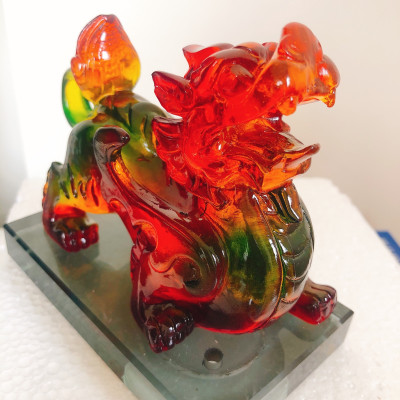 Tỳ hưu phong thủy để bàn size lớn 11*6.5*10.5 cm trang trí không gian xe hơi, bàn làm việc - Hàng chính hãng