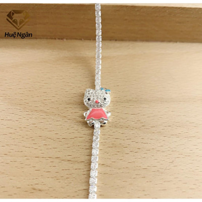 Lắc tay bạc 925 Huệ Ngân - Mèo Kitty X3