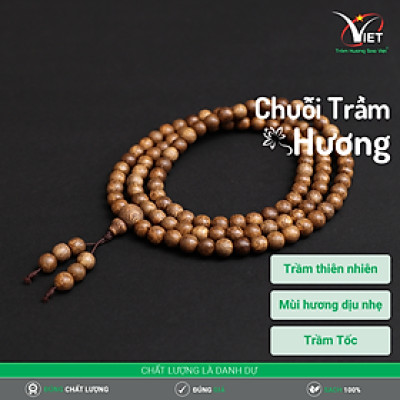 Chuỗi Trầm Tốc Thiên Nhiên 108 Hạt - Thanh Lịch - Mùi Thơm Dịu Nhẹ
