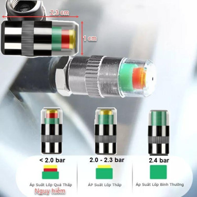 Bộ Nắp van báo áp suất lốp Ô tô, Xe máy