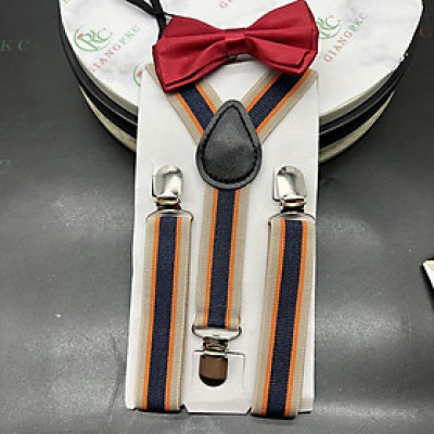 Combo Dây đai chữ Y bé kèm nơ cổ đỏ đô trai - gái 1-6 tuổi Giangpkc