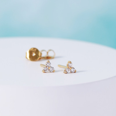 Bông tai bạc ghép 3 viên đá chất lượng cao cấp Cz Gix Jewel BT10
