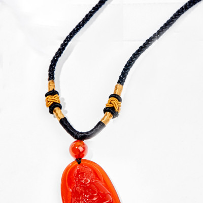 Mặt Dây Chuyền Phật A Di Đà Đá Mã Não Đỏ size nhỏ 3.6x2.3cm - Ngọc Quý Gemstones