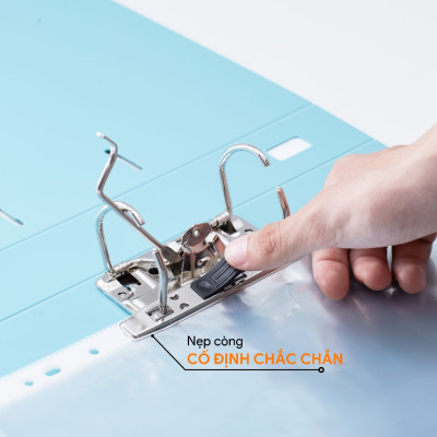 Bìa còng bật A4 5cm-7cm, File càng cua nhẫn chất liệu nhựa PP thương hiệu AO+, màu ON (WB235/WB237)