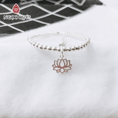 Lắc bi bạc hoa sen - Ngọc Quý Gemstones