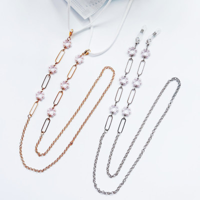 Dây đeo gọng kính chuỗi giữ kính charm hoa hạt châu ấn tượng phụ kiện thời trang hot trend