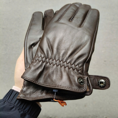 Găng tay nam da cừu cao cấp BHY8715 Bao da lái xe, lót lông, giữ ấm tốt, cản gió. Bảo vệ đôi tay