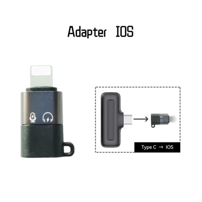 Đầu chuyển đổi Cho Micro Thu Âm Không Dây từ Type C sang Lightningg (i.phone) type c sang ios Jack Dây KHÔNG DÙNG CHO TAI NGHE - Hàng Nhập Khẩu