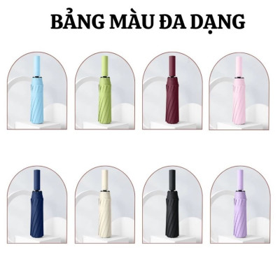 Dù Che Nắng Mưa Bấm Tự Động 12 Nan Kép Chống Thấm Nước Chống Tia UV Nhỏ Gọn Tiện Lợi