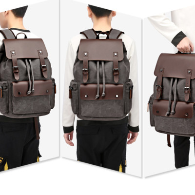 Balo nam vải canvas cao cấp phong cách mới 15,6"