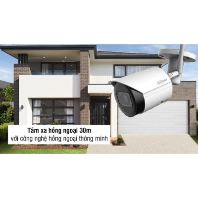 Camera Wifi ngoài trời Dahua DH-IPC-HFW1230DS-SAW 2MP, tích hợp mic, hồng ngoại 30m - TRANGIATELECOM Hàng nhập khẩu