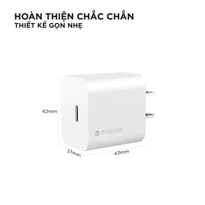 Sạc nhanh Mophie Power Delivery 30W USB-C GaN - Hàng chính hãng