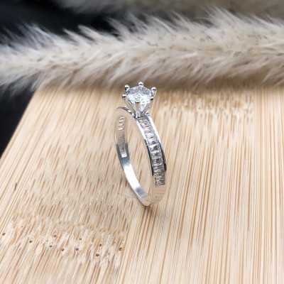 Nhẫn Nữ Đá Xinh 5ly Chính Hãng Bạc Hiểu Minh NU505 