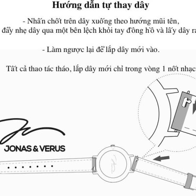Đồng hồ đeo tay Nam hiệu JONAS & VERUS Y01545-A0.WWWLZ, Máy Cơ (Automatic), Kính mo tráng saphire hạn chế trầy xước, Dây da Italy