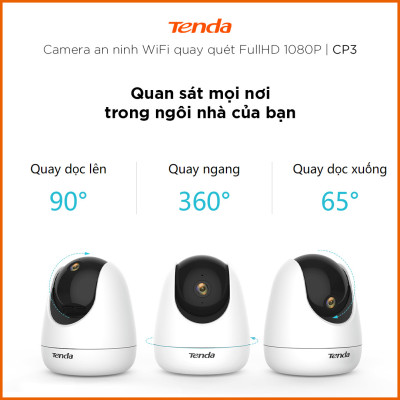Camera IP Wifi Tenda CP3 Full HD 1080P 360° - Hàng Chính Hãng