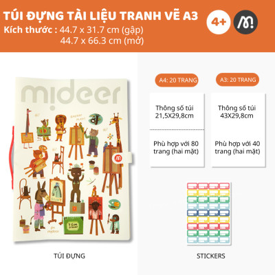 Túi đựng tài liệu tranh vẽ A3 Mideer Colorful Creations Gallery