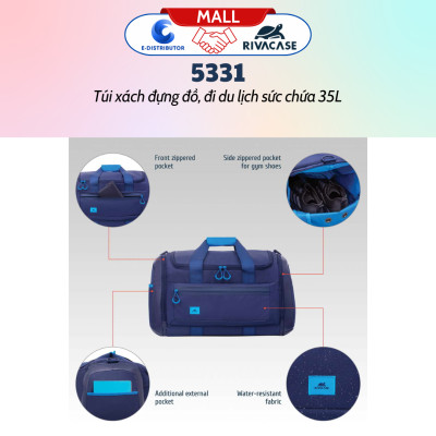 Túi Xách Du Lịch Rivacase 5331 Sức Chứa 35L - Bảo Hành 24 Tháng - Hàng Chính Hãng
