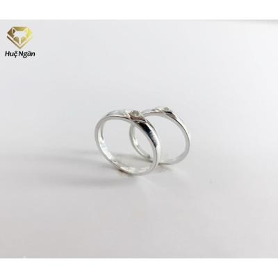 Nhẫn đôi bạc Ý 925 Huệ Ngân - Mắt Ngọc RR1130