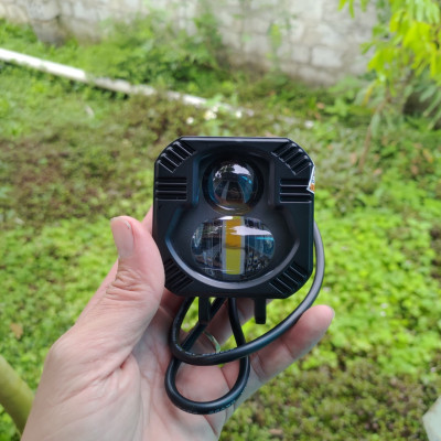 Đèn Trợ Sáng Bi Cầu BMU P66 55W/12.24V/DC lắp ô tô xe máy Sáng 2 Màu có trợ Pha Laser