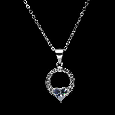 Dây Và Mặt Dây Chuyền Bạc Hiểu Minh DMD351 Trái tim và cầu vồng