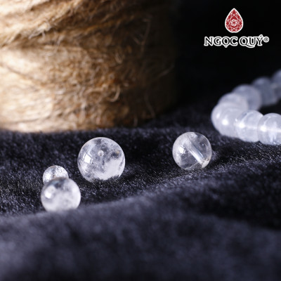 Hạt lẻ đá thạch anh ưu linh trắng trong mệnh thủy, kim - Ngọc Quý Gemstones
