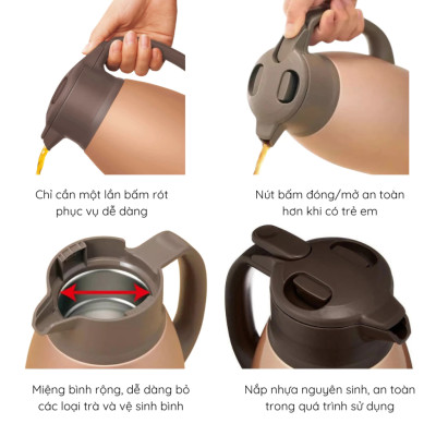 Bình giữ nhiệt nóng lạnh bấm rót Zojirushi SH-HC15