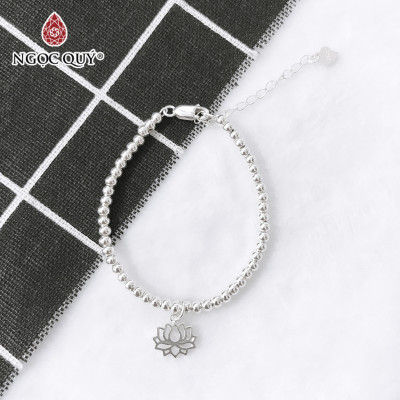 Lắc bi bạc hoa sen - Ngọc Quý Gemstones