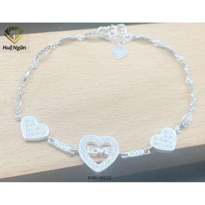 Lắc tay bạc 925 Huệ Ngân - Trái tim yêu thương RYB140023