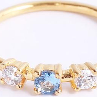 Nhẫn kiểu nữ đẹp đá xanh nước biển bạc cao cấp Gix Jewel N04