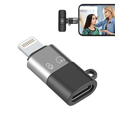 Đầu chuyển đổi Cho Micro Thu Âm Không Dây từ Type C sang Lightningg (i.phone) type c sang ios Jack Dây KHÔNG DÙNG CHO TAI NGHE - Hàng Nhập Khẩu