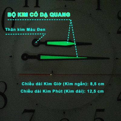 Máy Đồng Hồ EASTAR KIM TRÔI Độ Chính Xác Cao – Bộ KIM ĐAO thân Kim màu ĐEN có phủ DẠ QUANG màu Xanh – Kèm theo Pin Maxell