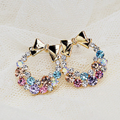 Bông tai nơ 7 màu sặc sỡ rainbow