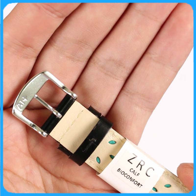 Dây Da Đồng Hồ ZRC Pháp Dòng KEY WEST Da Bê Màu Đen Không Vân Bóng