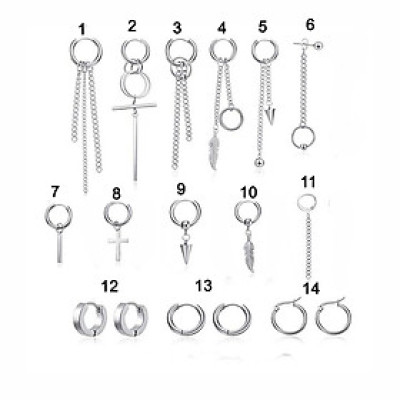 Khuyên tai nam nữ titan thép không gỉ unisex tuỳ chọn mẫu