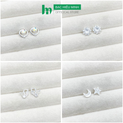 Hoa Tai Bạc 925 Đính Đá Bạc Hiểu Minh HT390
