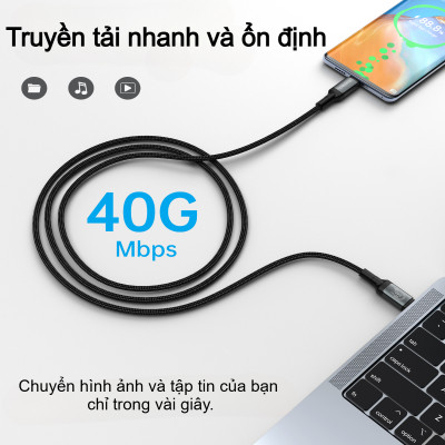 Cáp sạc nhanh Type C to Type C 240W Choetech XCC-1040 hỗ trợ truyền tải dữ liệu 8K@60Hz (Hàng chính hãng)