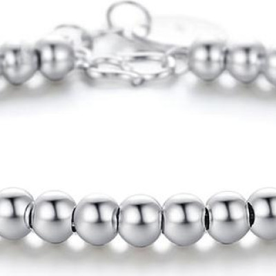 Lắc Tay Nữ Bạc Hiểu Minh LTU474 bi tròn