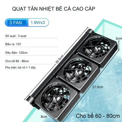 Quạt làm mát bể cá 60 - 80cm 3 Quạt