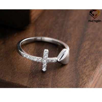 Nhẫn bạc Ý 925 Huệ Ngân - Tim xinh free size RR1156