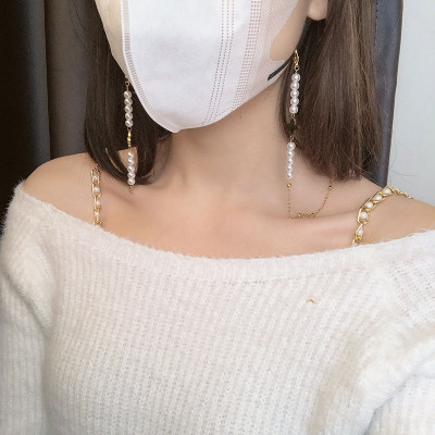 Dây kính glasses cỏ bốn lá may mắn bất đối xứng chuỗi đeo khẩu trang hạt ngọc nhỏ thanh lịch ấn tượng trend idol