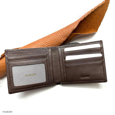 Bóp Da Bò Nam NAPA SEMI Mềm Mại - Vân Tự Nhiên, Size Lớn, Thiết Kế Cổ Điển, Đơn Giản - Mỏng Nhẹ, Dáng Ngang - Gập 2, Ngăn Đựng Tiền Có Khóa Kéo, Nhiều Ngăn Để Giấy Tờ Tiện Dụng - Hàng Chính Hãng SAIGIO