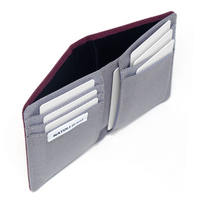 Ví da nam nữ dáng đứng NATOLI gập đôi đựng thẻ cao cấp BST Simple Vertical Wallet V3