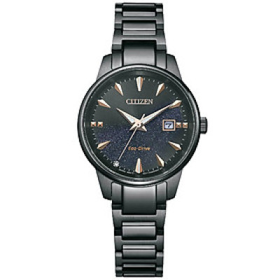 Đồng Hồ Nữ Citizen Đính Kim Cương Dây Thép Không Gỉ EW2595-81E - Mặt Đen (Sapphire)